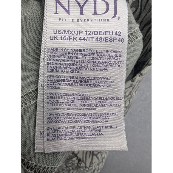 NYDJ Jeans Womens 12 Charcoal Shadow Animal Print Stretch Lift Tuck MFOZ8300 - Picture 13 of 15